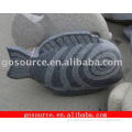 fish hand carved stone statue